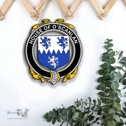 ScotsTee Shop Irish House of O SCANLAN Munster Coat of Arms Crest Ireland Wooden Hanging Wall Art Sign