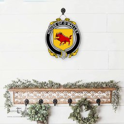 ScotsTee Shop Irish House of O MALLEY Coat of Arms Crest Ireland Wooden Hanging Wall Art Sign