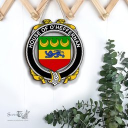 ScotsTee Shop Irish House of O HEFFERNAN Coat of Arms Crest Ireland Wooden Hanging Wall Art Sign