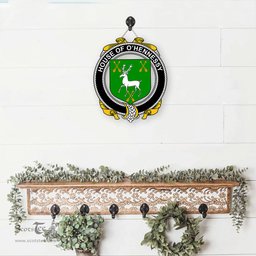 ScotsTee Shop Irish House of O HENNESSY Coat of Arms Crest Ireland Wooden Hanging Wall Art Sign