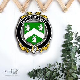 ScotsTee Shop Irish House of TULLY MACATILLA Coat of Arms Crest Ireland Wooden Hanging Wall Art Sign