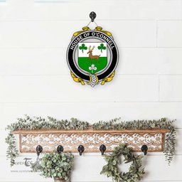 ScotsTee Shop Irish House of O CONNELL Coat of Arms Crest Ireland Wooden Hanging Wall Art Sign
