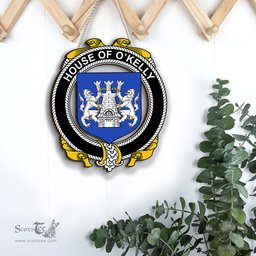 ScotsTee Shop Irish House of O KELLY Coat of Arms Crest Ireland Wooden Hanging Wall Art Sign
