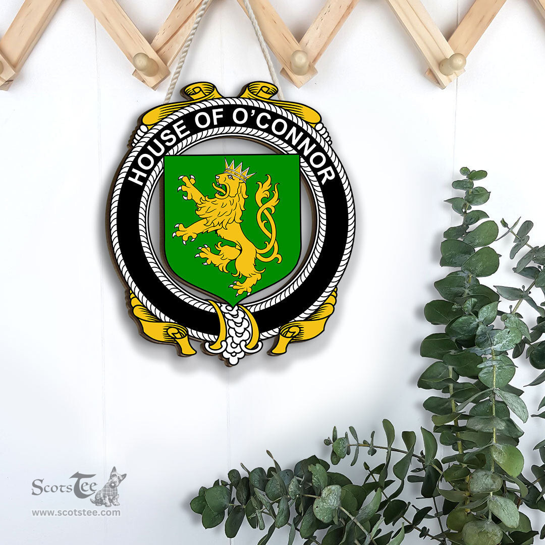 ScotsTee Shop Irish House of O CONNOR Kerry Coat of Arms Crest Ireland Wooden Hanging Wall Art Sign