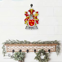 ScotsTee Shop Irish McGill Coat of Arms Crest Ireland Wooden Hanging Wall Art Sign