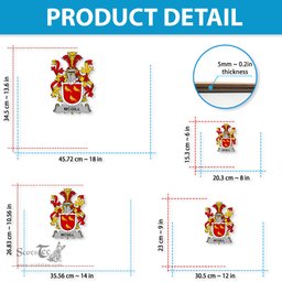 ScotsTee Shop Irish McGill Coat of Arms Crest Ireland Wooden Hanging Wall Art Sign