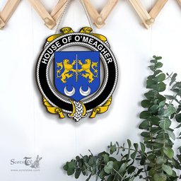 ScotsTee Shop Irish House of O MEAGHER Coat of Arms Crest Ireland Wooden Hanging Wall Art Sign