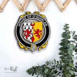 ScotsTee Shop Irish House of O QUINLAN Coat of Arms Crest Ireland Wooden Hanging Wall Art Sign