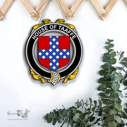 ScotsTee Shop Irish House of TAAFFE Coat of Arms Crest Ireland Wooden Hanging Wall Art Sign
