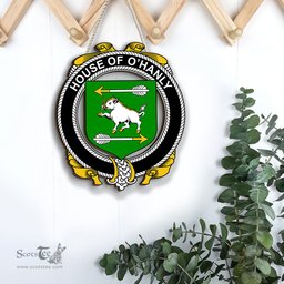 ScotsTee Shop Irish House of O HANLY Coat of Arms Crest Ireland Wooden Hanging Wall Art Sign