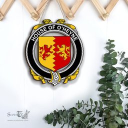 ScotsTee Shop Irish House of O HEYNE Coat of Arms Crest Ireland Wooden Hanging Wall Art Sign