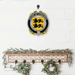 ScotsTee Shop Irish House of O ROURKE Coat of Arms Crest Ireland Wooden Hanging Wall Art Sign