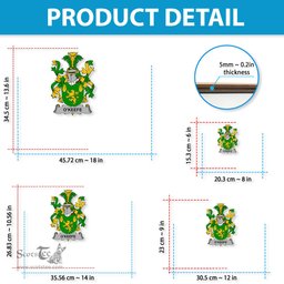 ScotsTee Shop Irish Keefe or O Keefe Coat of Arms Crest Ireland Wooden Hanging Wall Art Sign