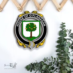 ScotsTee Shop Irish House of O FLANAGAN Coat of Arms Crest Ireland Wooden Hanging Wall Art Sign