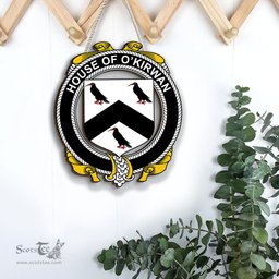 ScotsTee Shop Irish House of O KIRWAN Coat of Arms Crest Ireland Wooden Hanging Wall Art Sign