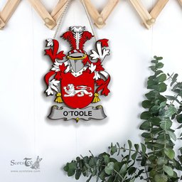 ScotsTee Shop Irish Toole or O Toole Coat of Arms Crest Ireland Wooden Hanging Wall Art Sign