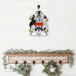 ScotsTee Shop Irish Wren or Wrenn Coat of Arms Crest Ireland Wooden Hanging Wall Art Sign