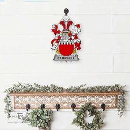 ScotsTee Shop Irish St.Michell Coat of Arms Crest Ireland Wooden Hanging Wall Art Sign
