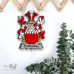 ScotsTee Shop Irish St.Michell Coat of Arms Crest Ireland Wooden Hanging Wall Art Sign