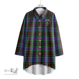 ScotsTee Shop Scottish Brodie Hunting Modern Clan Crest Tartan Womens Elbow Sleeve Chiffon Shirt