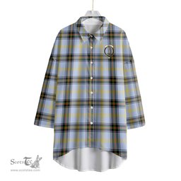 ScotsTee Shop Scottish Bell of the Borders Clan Crest Tartan Womens Elbow Sleeve Chiffon Shirt