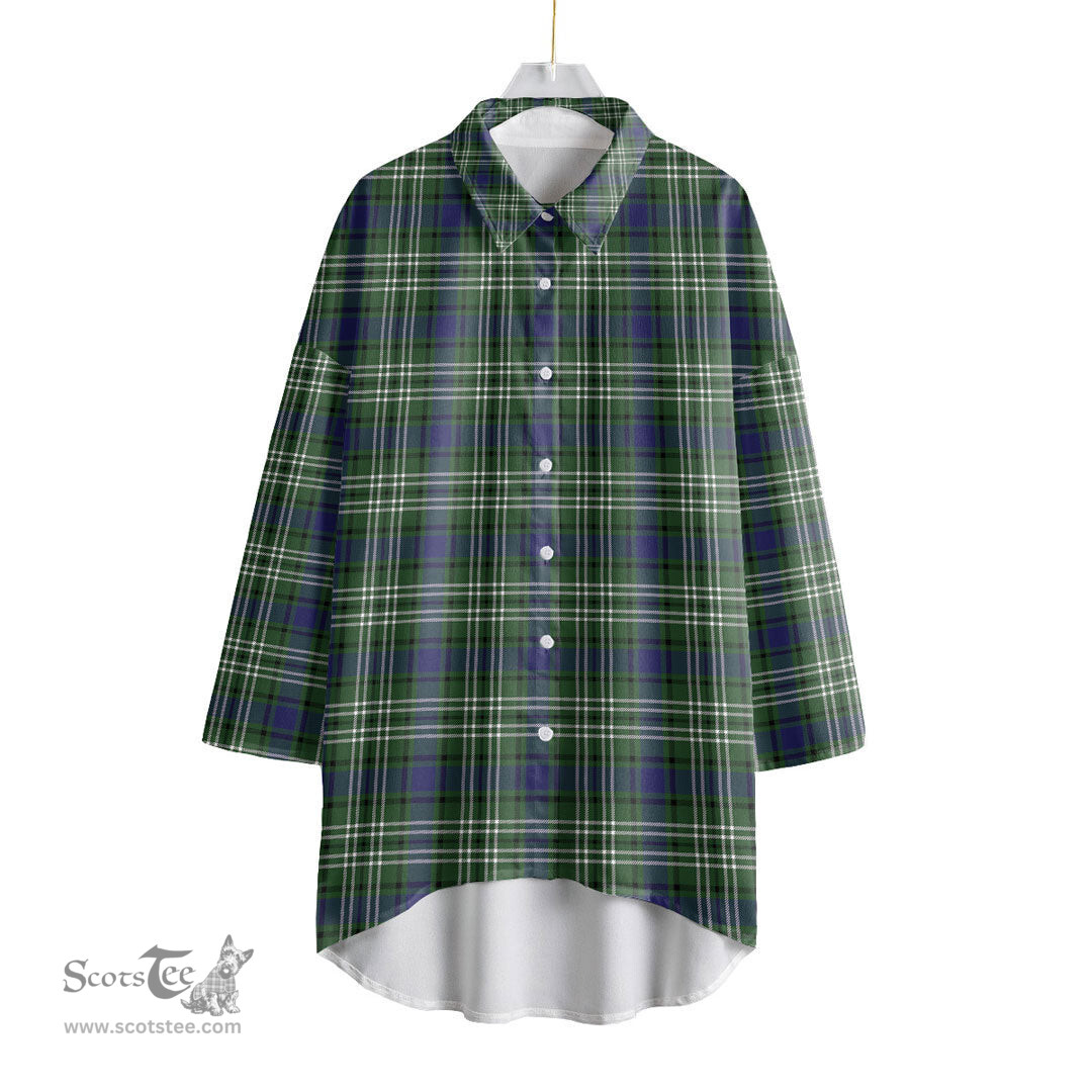ScotsTee Shop Scottish Blyth Clan Tartan Womens Elbow Sleeve Chiffon Shirt
