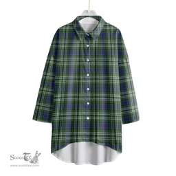 ScotsTee Shop Scottish Blyth Clan Tartan Womens Elbow Sleeve Chiffon Shirt