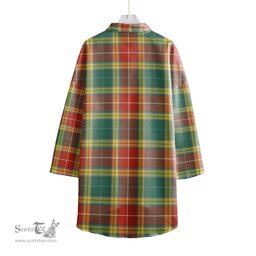 ScotsTee Shop Scottish Buchanan Old Sett Clan Crest Tartan Womens Elbow Sleeve Chiffon Shirt