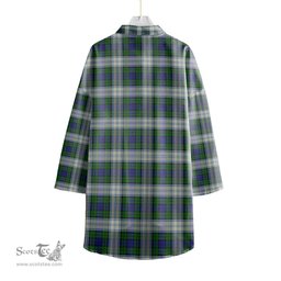 ScotsTee Shop Scottish Blackwatch Dress Modern Clan Tartan Womens Elbow Sleeve Chiffon Shirt