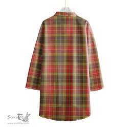 ScotsTee Shop Scottish Buchanan Old Set Weathered Clan Tartan Womens Elbow Sleeve Chiffon Shirt