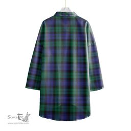 ScotsTee Shop Scottish Blackwatch Modern Clan Tartan Womens Elbow Sleeve Chiffon Shirt