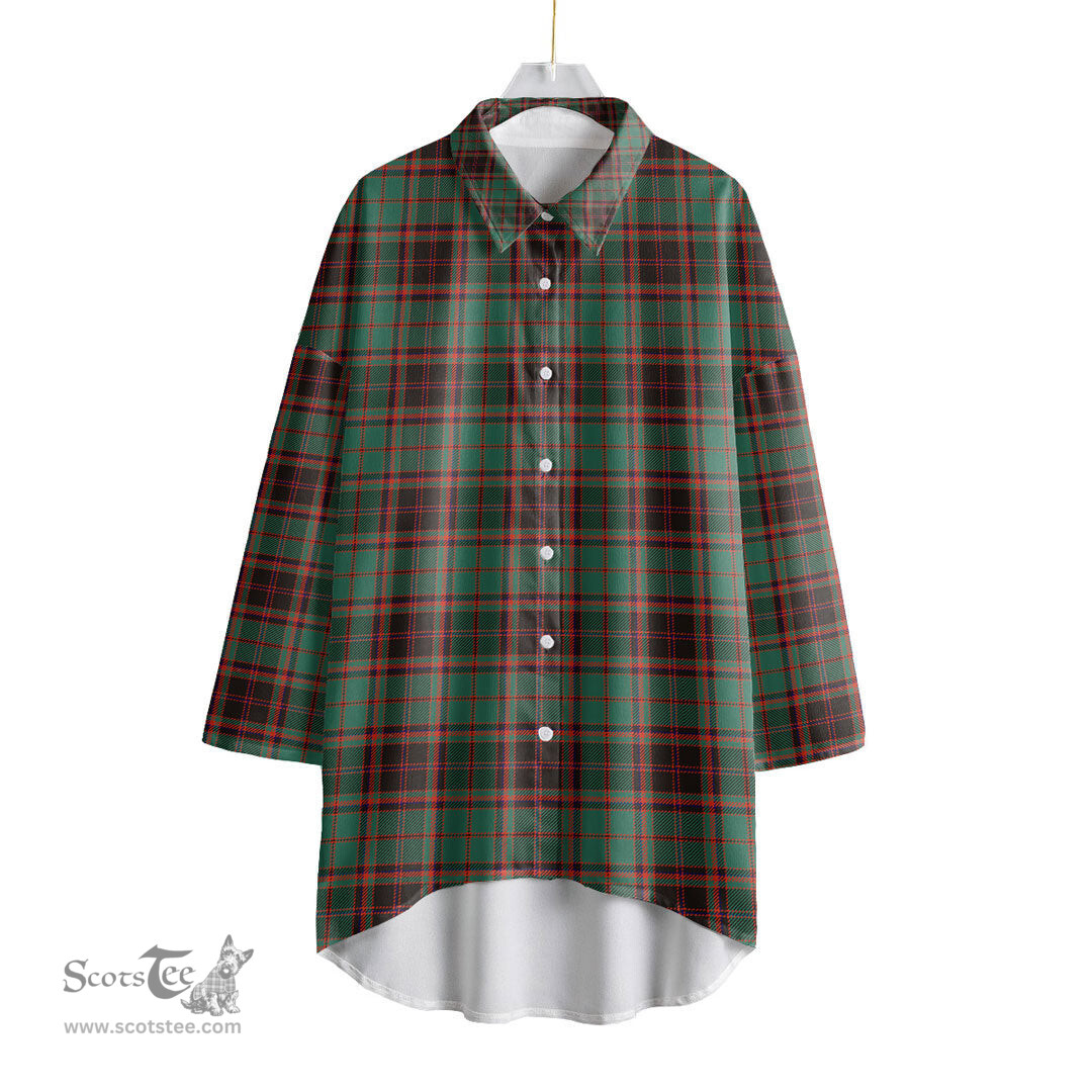 ScotsTee Shop Scottish Buchan Ancient Clan Tartan Womens Elbow Sleeve Chiffon Shirt