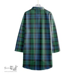 ScotsTee Shop Scottish Blackwatch Ancient Clan Tartan Womens Elbow Sleeve Chiffon Shirt