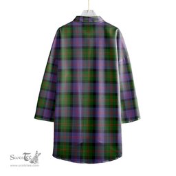 ScotsTee Shop Scottish Blair Modern Clan Crest Tartan Womens Elbow Sleeve Chiffon Shirt