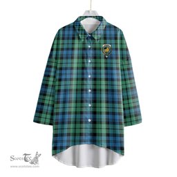 ScotsTee Shop Scottish Campbell Ancient 01 Clan Crest Tartan Womens Elbow Sleeve Chiffon Shirt