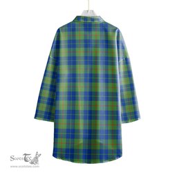 ScotsTee Shop Scottish Barclay Hunting Ancient Clan Tartan Womens Elbow Sleeve Chiffon Shirt