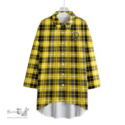 ScotsTee Shop Scottish Barclay Dress Modern Clan Crest Tartan Womens Elbow Sleeve Chiffon Shirt