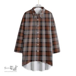 ScotsTee Shop Scottish Cameron of Erracht Weathered Clan Tartan Womens Elbow Sleeve Chiffon Shirt