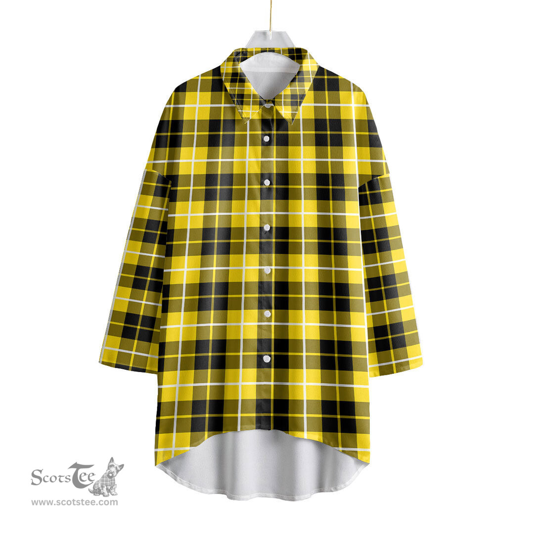 ScotsTee Shop Scottish Barclay Dress Modern Clan Tartan Womens Elbow Sleeve Chiffon Shirt