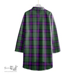 ScotsTee Shop Scottish Armstrong Modern Clan Crest Tartan Womens Elbow Sleeve Chiffon Shirt