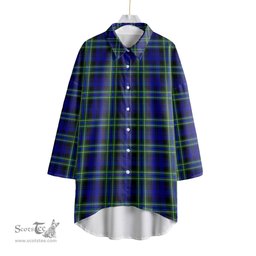 ScotsTee Shop Scottish Arbuthnot Modern Clan Tartan Womens Elbow Sleeve Chiffon Shirt