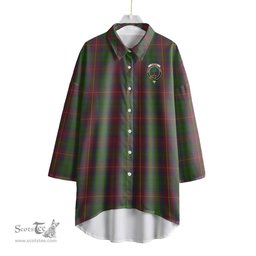 ScotsTee Shop Scottish Cairns Clan Crest Tartan Womens Elbow Sleeve Chiffon Shirt