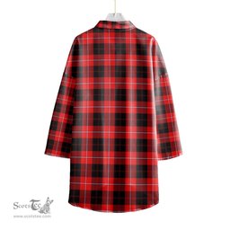 ScotsTee Shop Scottish Cunningham Modern Clan Tartan Womens Elbow Sleeve Chiffon Shirt