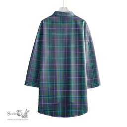 ScotsTee Shop Scottish Douglas Modern Clan Tartan Womens Elbow Sleeve Chiffon Shirt