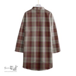 ScotsTee Shop Scottish Cunningham Burgundy Dancers Clan Crest Tartan Womens Elbow Sleeve Chiffon Shirt