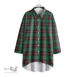 ScotsTee Shop Scottish Chisholm Hunting Ancient Clan Tartan Womens Elbow Sleeve Chiffon Shirt
