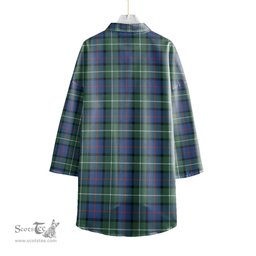 ScotsTee Shop Scottish Davidson of Tulloch Clan Tartan Womens Elbow Sleeve Chiffon Shirt