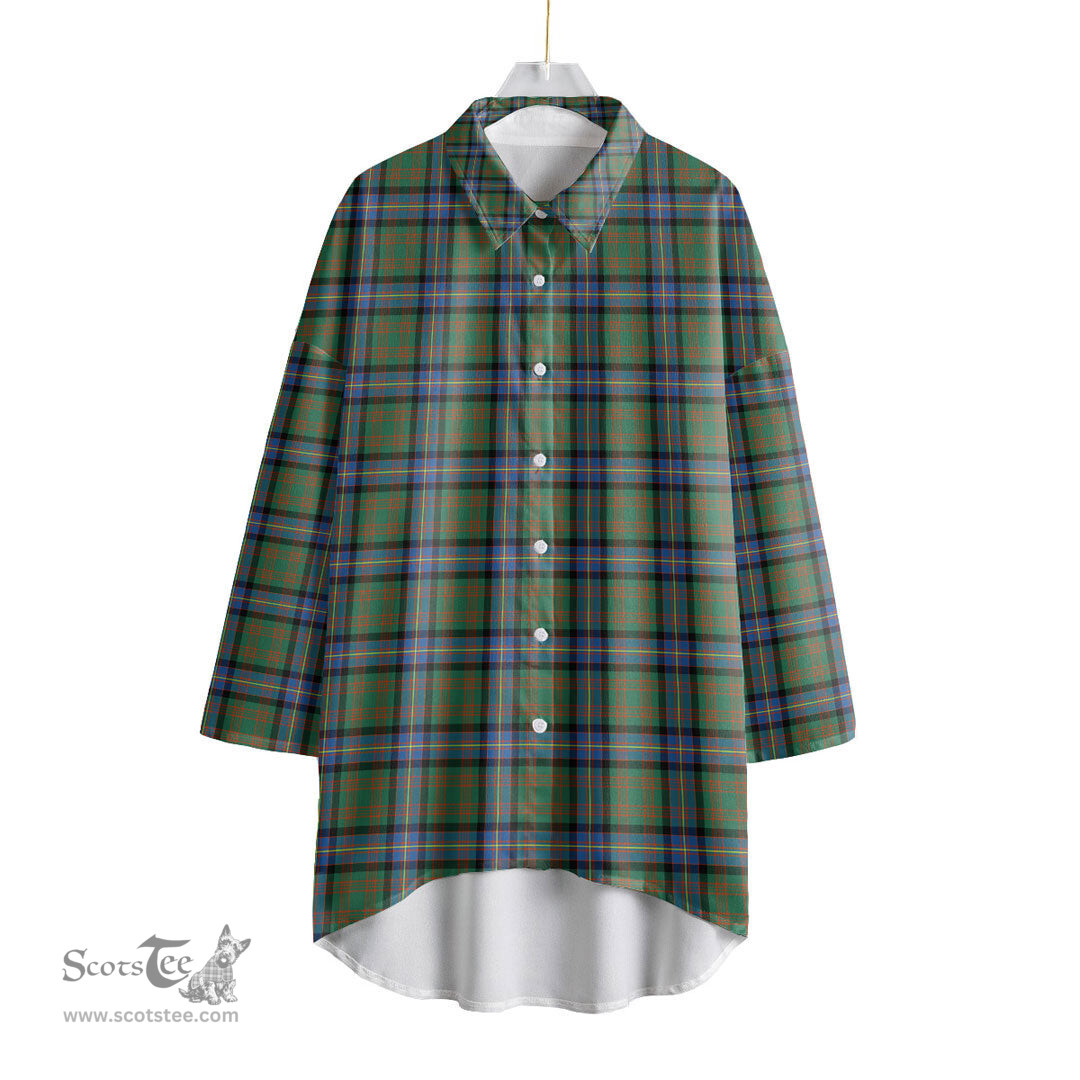 ScotsTee Shop Scottish Cochrane Ancient Clan Tartan Womens Elbow Sleeve Chiffon Shirt