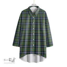 ScotsTee Shop Scottish Cochrane Ancient Clan Tartan Womens Elbow Sleeve Chiffon Shirt