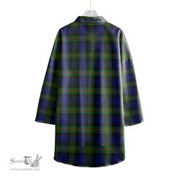 ScotsTee Shop Scottish Gunn Modern Clan Crest Tartan Womens Elbow Sleeve Chiffon Shirt